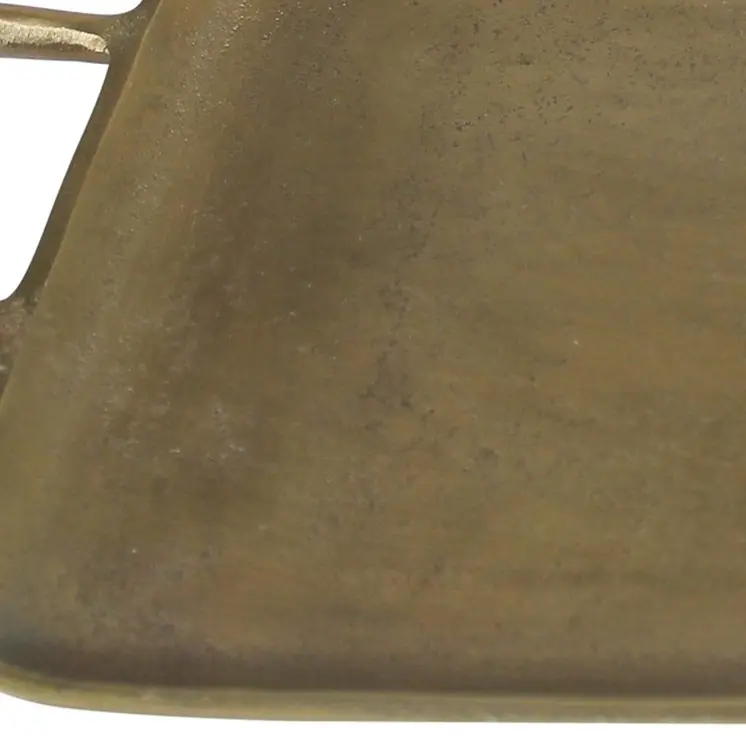 19" Gold Rustic Metal Serving Tray With Handles