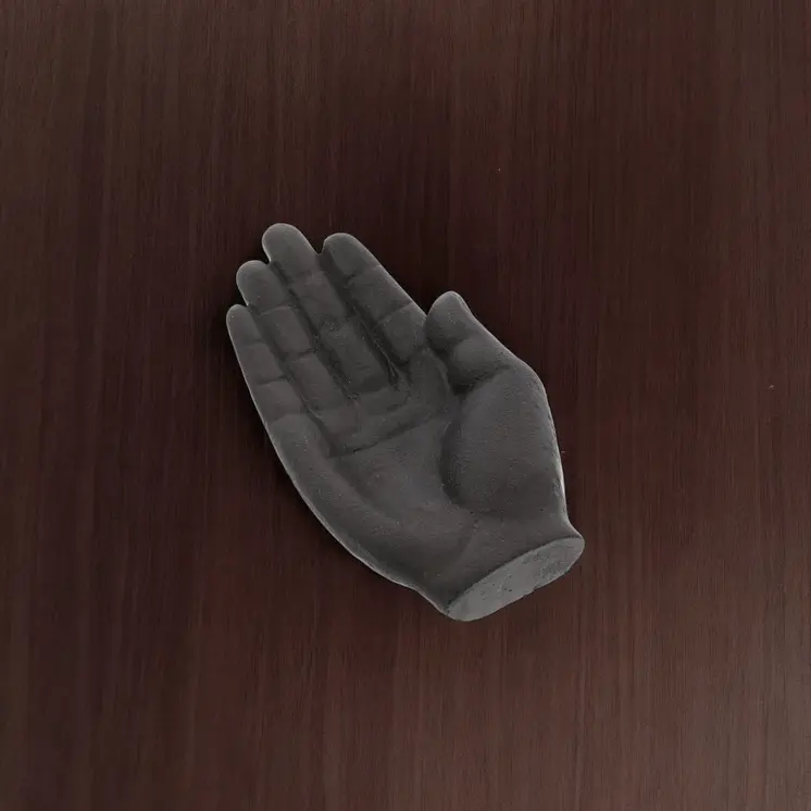 Black Cast Iron Hand Shaped Sculpture