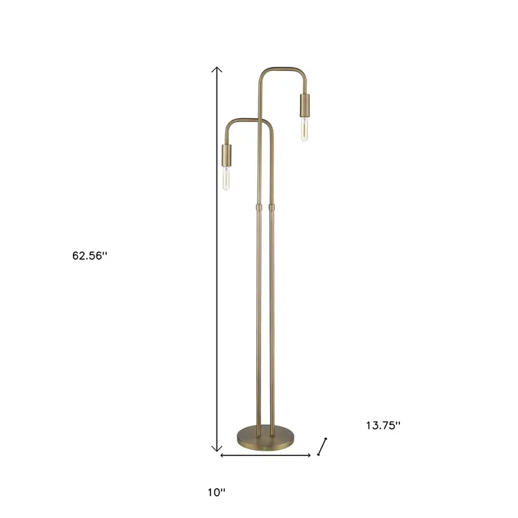 63" Two Light Torchiere Floor Lamp