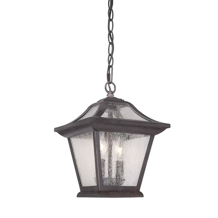 Matte Black Birdhouse Shape Outdoor Hanging Light