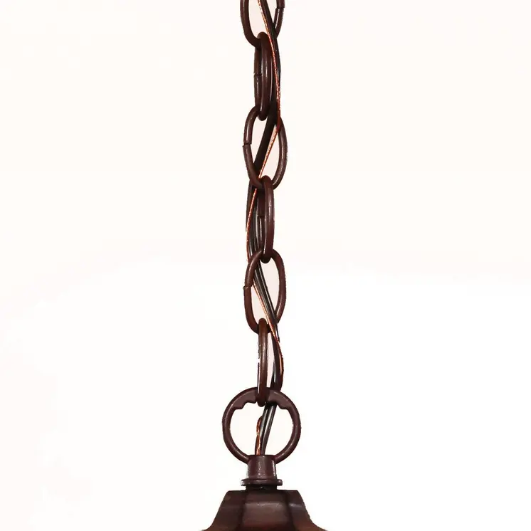 Brown Lantern Beveled Metal Dimmable Chandelier With Clear Shades