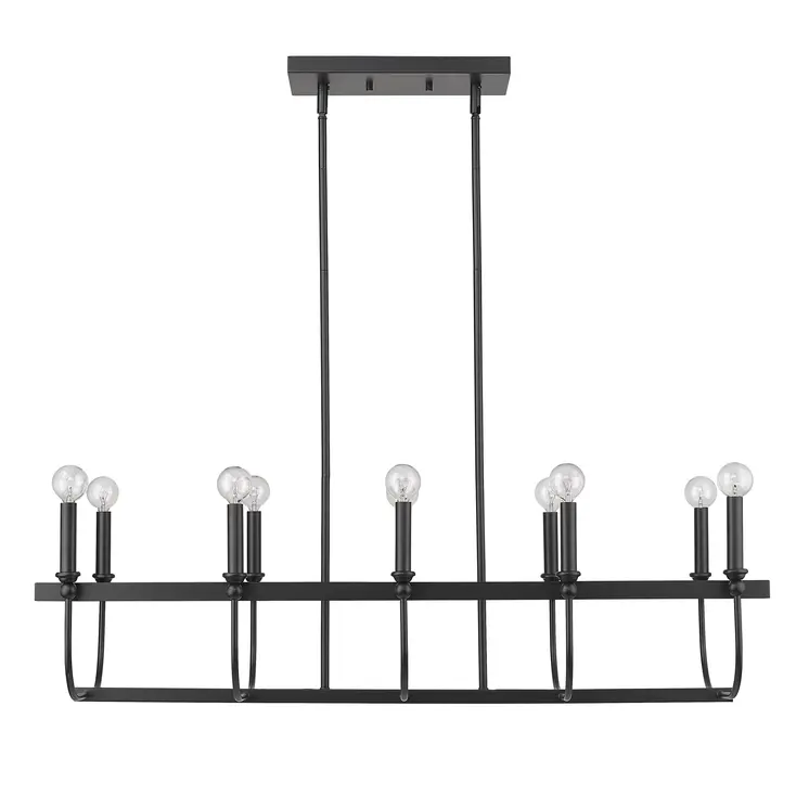Beckett 10-Light Matte Black Island Pendant