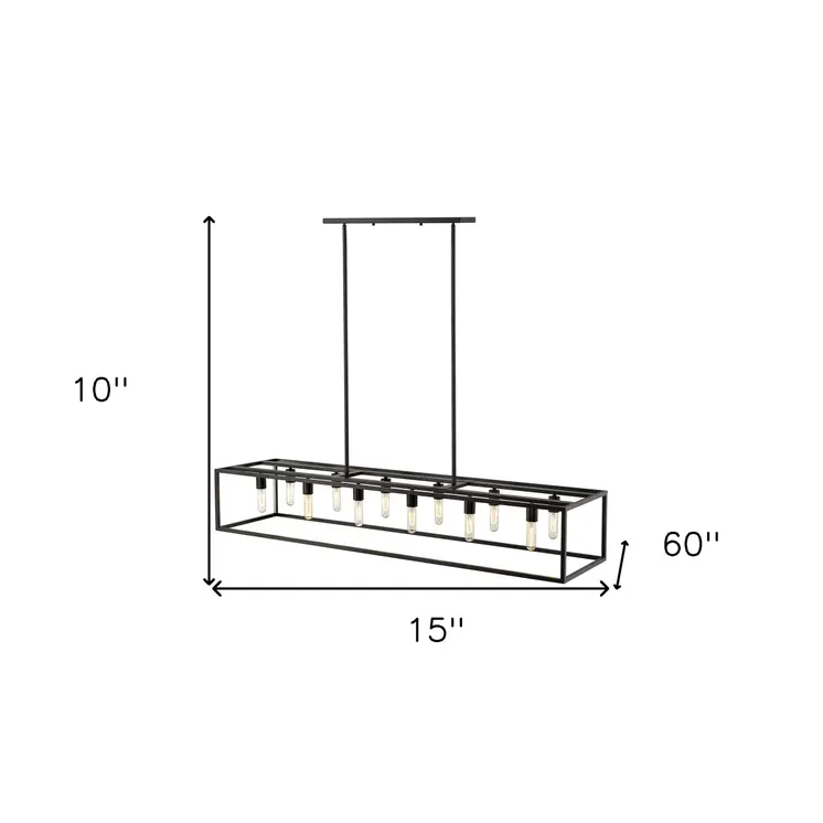 Cobar 12-Light Matte Black Island Pendant