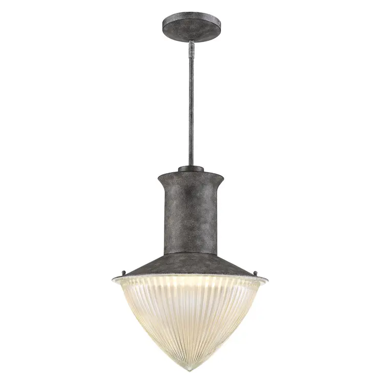 Skylar 1-Light Ash Pendant With Halophane Glass Shade