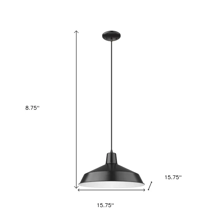 Industrial Matte Black Hanging Light