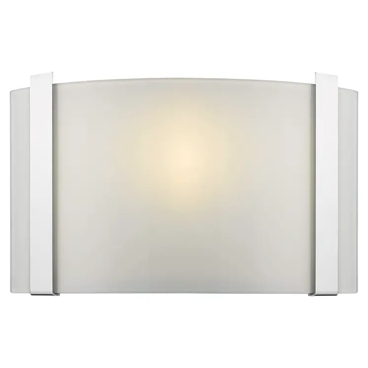 Polished Chrome Wall Sconce with Frosted Glass Shade