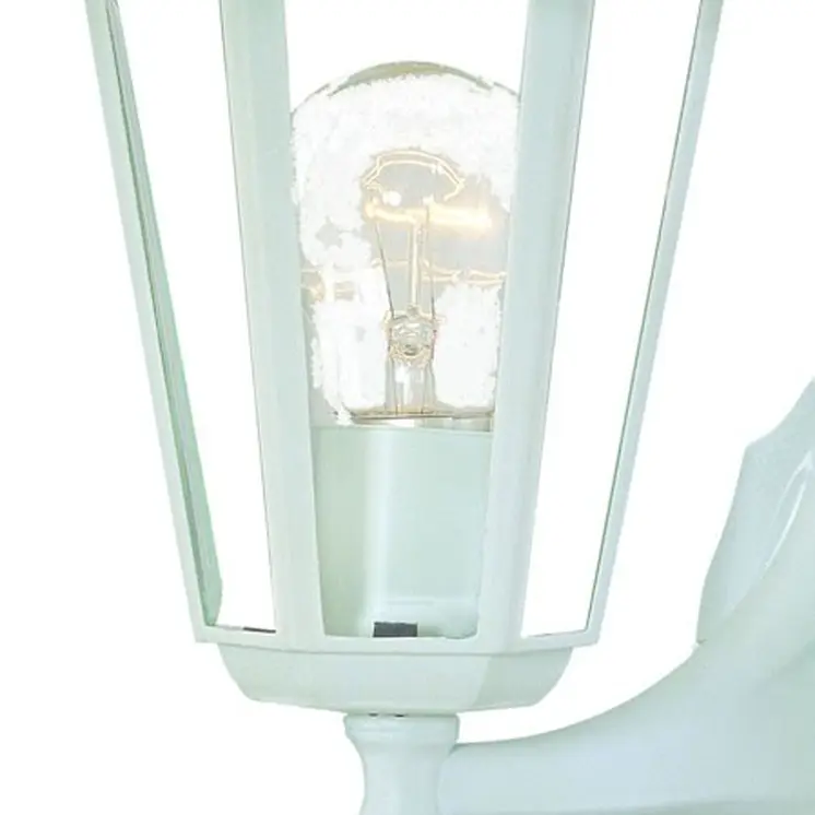 White Glass Lantern Wall Light