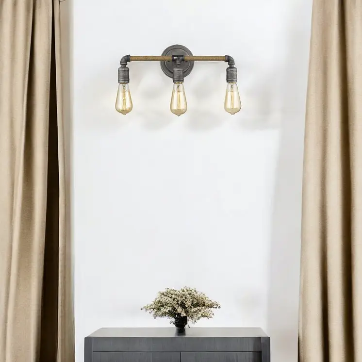 Grayson 3-Light Antique Gray Vanity