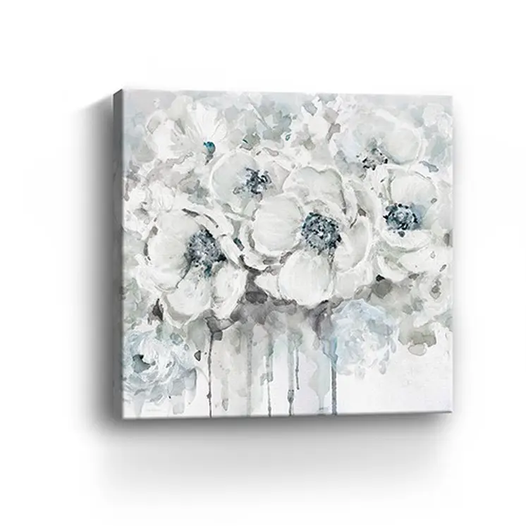 Winter Blues Flower Unframed Print Wall Art