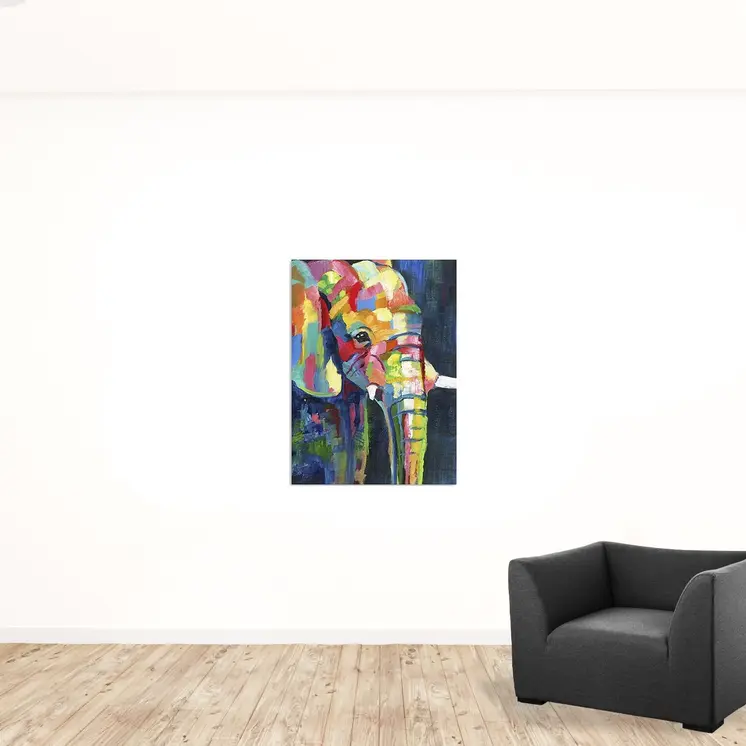 Bright Elephant Unframed Print Wall Art