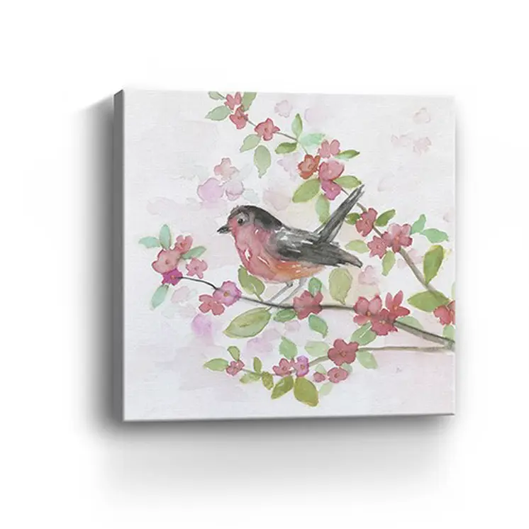 Flower And Bird Unframed Print Wall Art