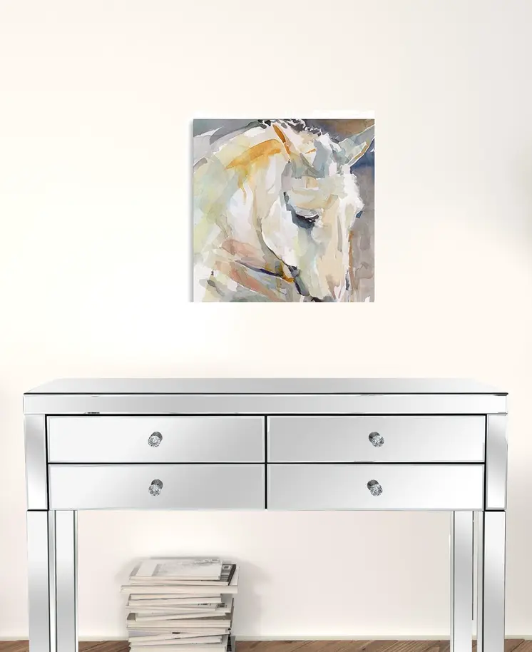 20" x 20" Abstract Watercolor Horse Canvas Wall Art