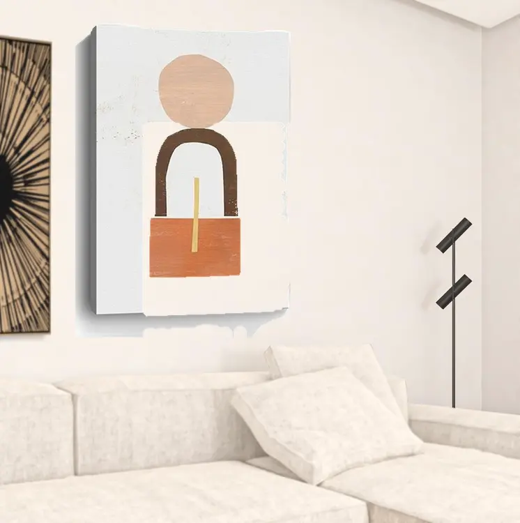 Abstract Orange Shapes In Balance Unframed Print Wall Art