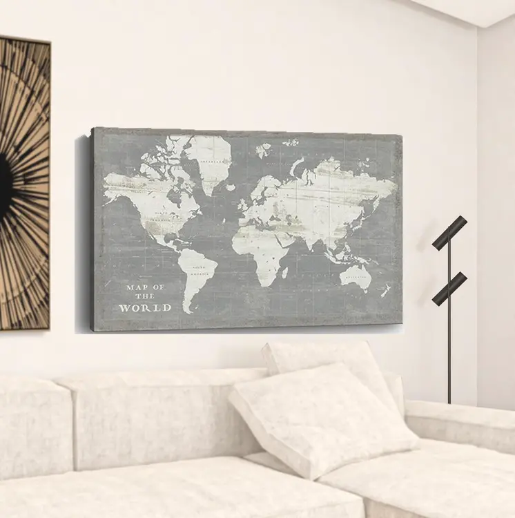 Minimalist World Map Unframed Print Wall Art