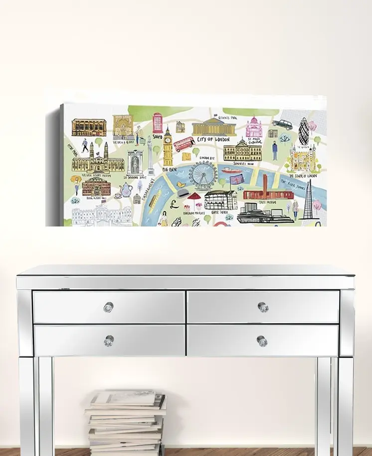 Fun Illustrated London Map Unframed Print Wall Art