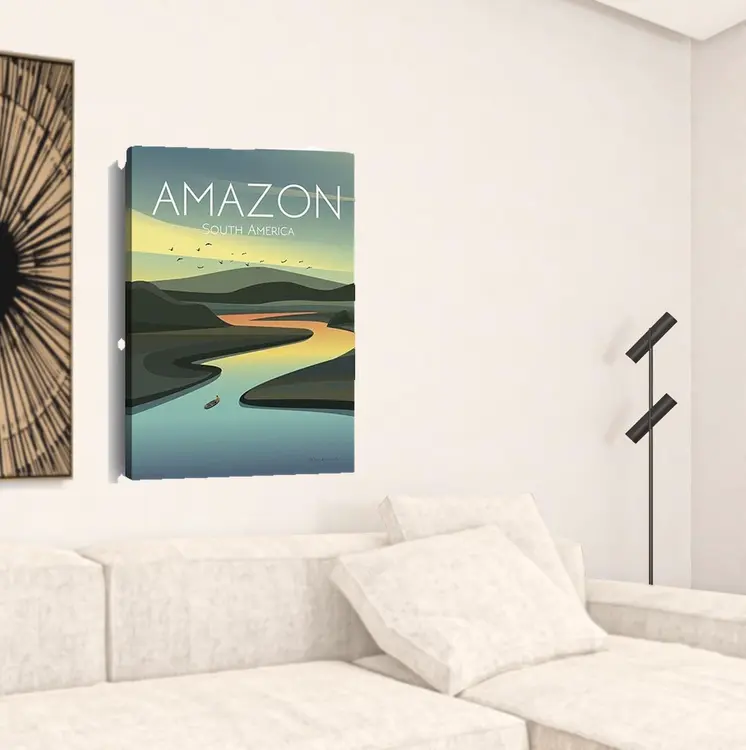 36" x 24" Vibrant South American Amazon Canvas Wall Art