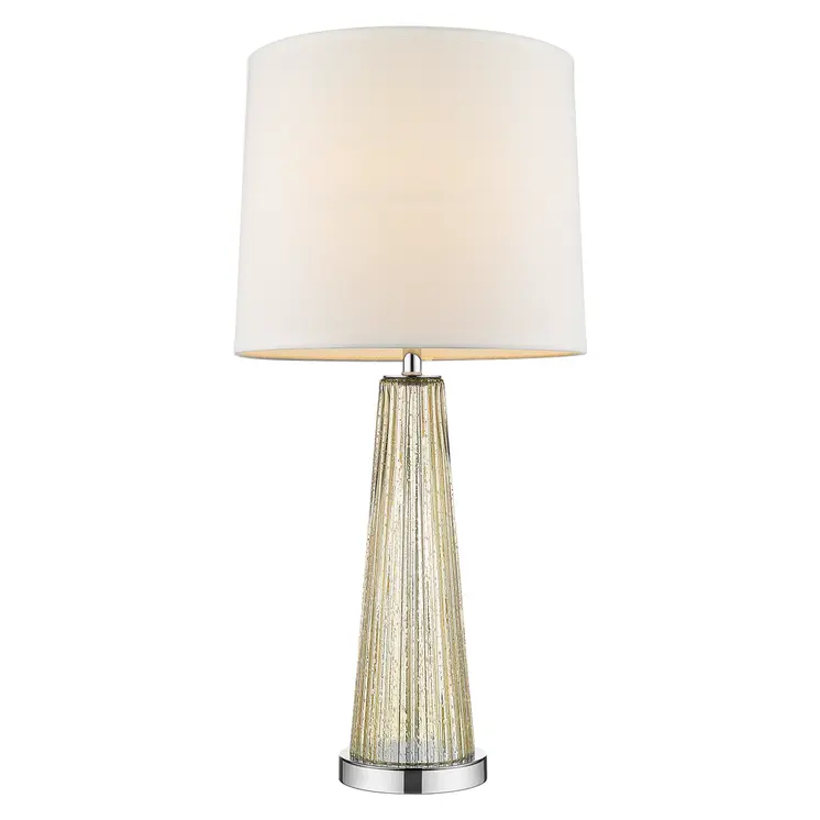 29" Champagne Glass Buffet Lamp With Off White Empire Shade