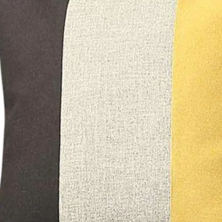 18" Black Gray And Yellow Fabric Throw Pillow