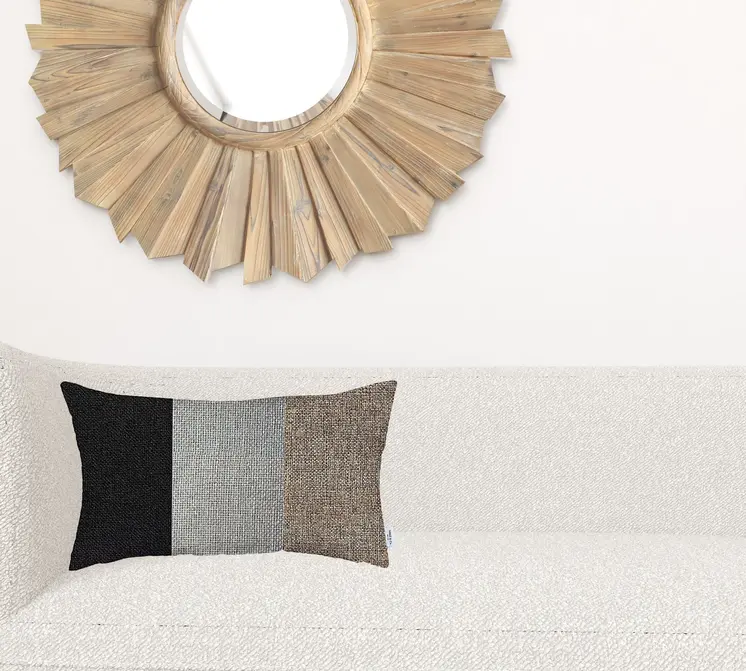 Brown Tripartite Lumbar Throw Pillow
