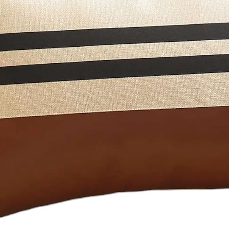 Brown and Black Geometric Lumbar Throw Pillow