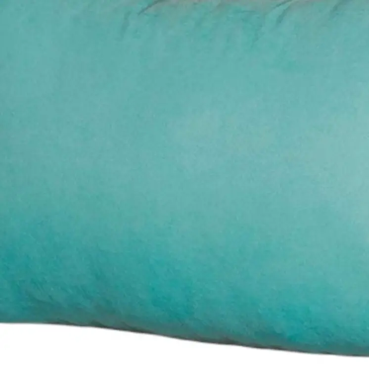 Set of Two 12" X 20" Turquoise Fabric Lumbar Throw Pillows
