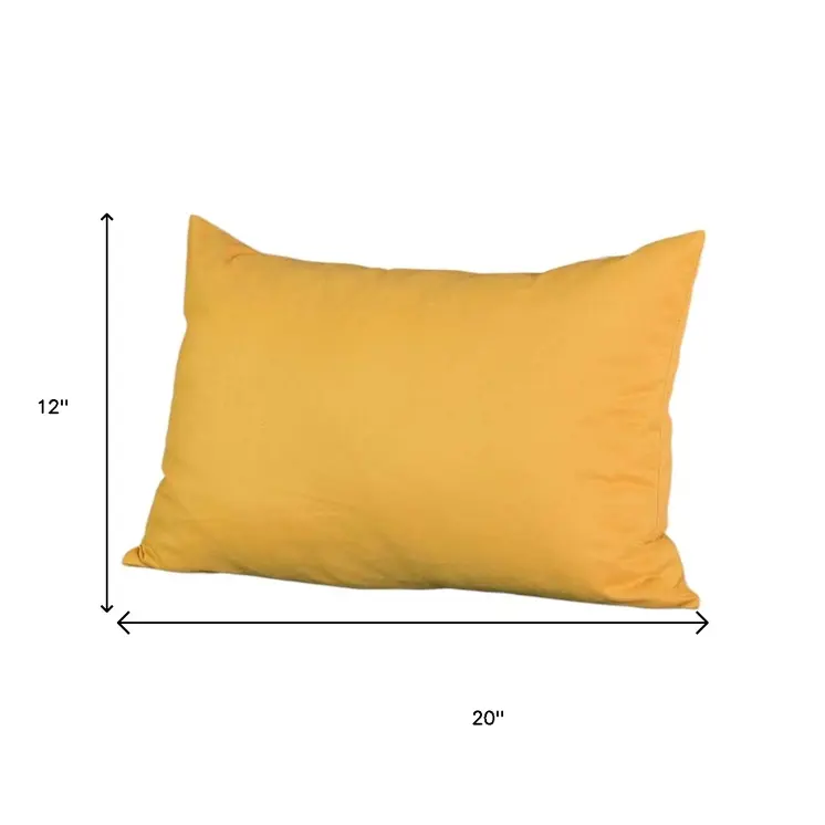 Set of 2 Yellow Modern Lumbar Throw Pillows