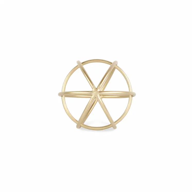 7" Gold Metal Orb Decorative Sculpture