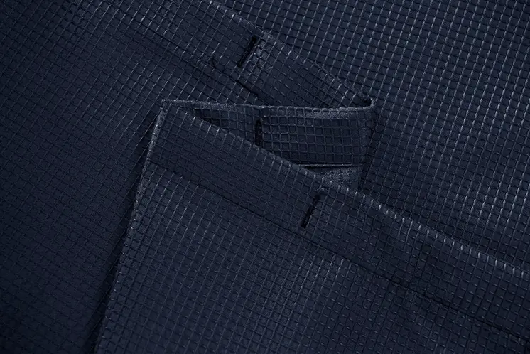 Luxurious Navy Waffle Weave Shower Curtain