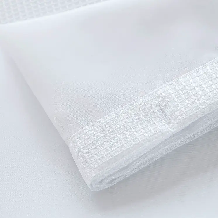 White Sheer and Grid Shower Curtain and Liner Set