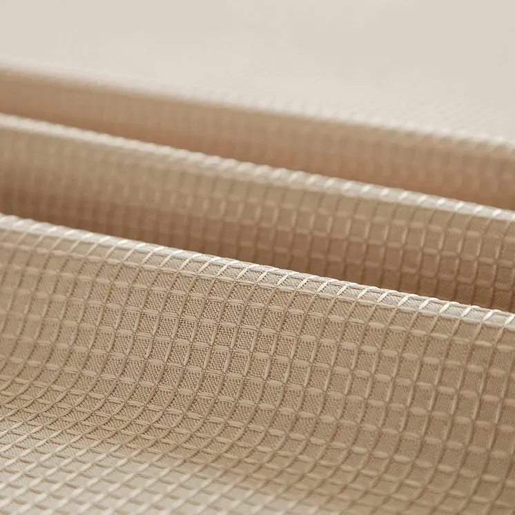 Mocha Sheer and Grid Shower Curtain and Liner Set