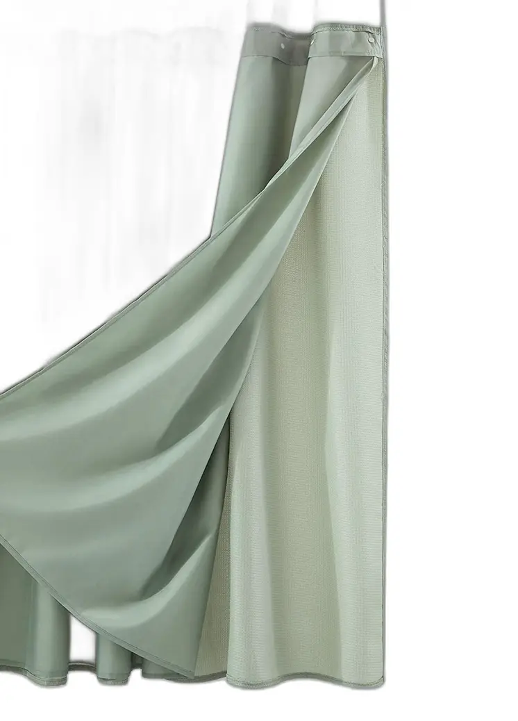 Sage Green Modern Grid Shower Curtain and Liner Set