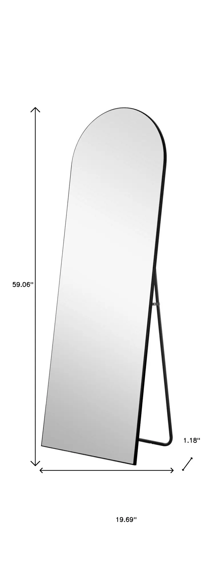 Arched Black Standing Mirror