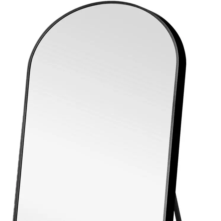71" Black Arch Metal Framed Freestanding Standing Mirror