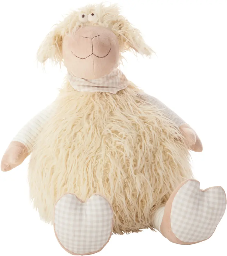 26" X 22" Ivory Lamb Fabric Throw Pillow