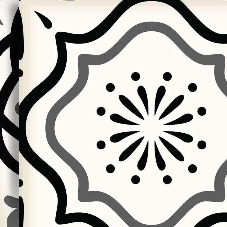 8" X 8" Black and White Multi Peel and Stick Removable Tiles