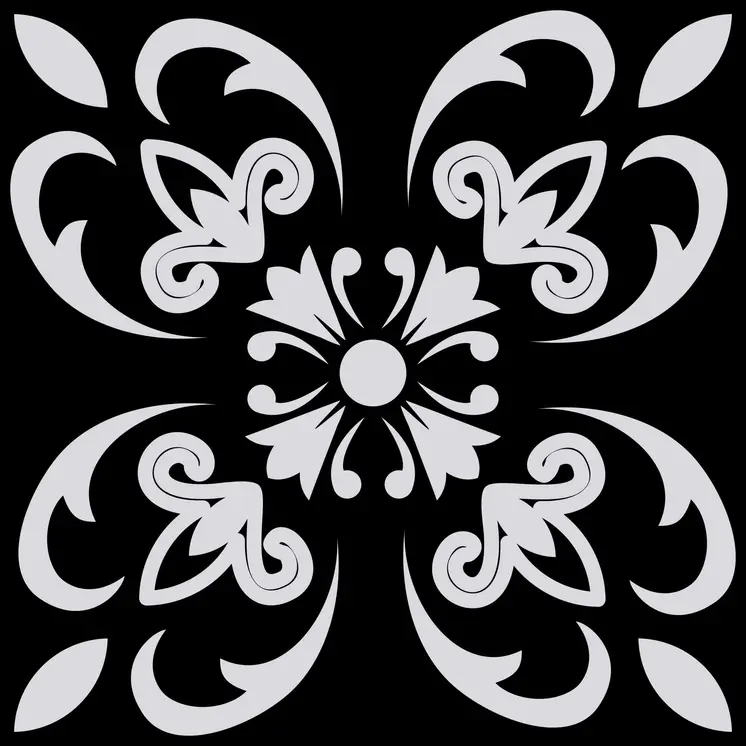 6" X 6" Black White and Gray Mosaic Peel and Stick Tiles