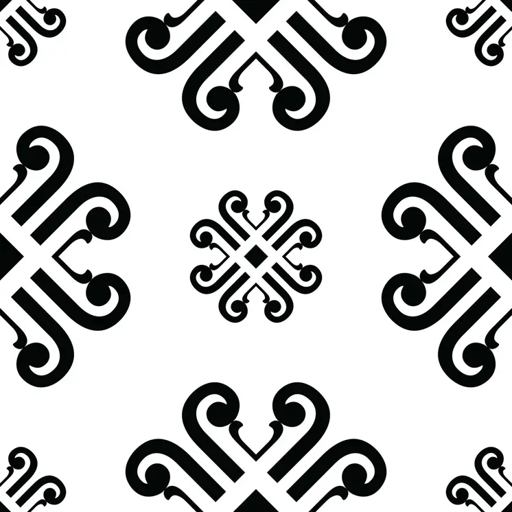 6" X 6" Black and White Daisy Peel and Stick Removable Tiles