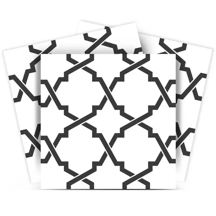 8" X 8" Black and White Prism  Peel and Stick Removable Tiles