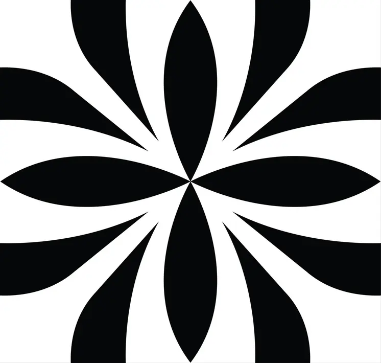 7" X 7" Black and White Colla Peel and Stick Removable Tiles