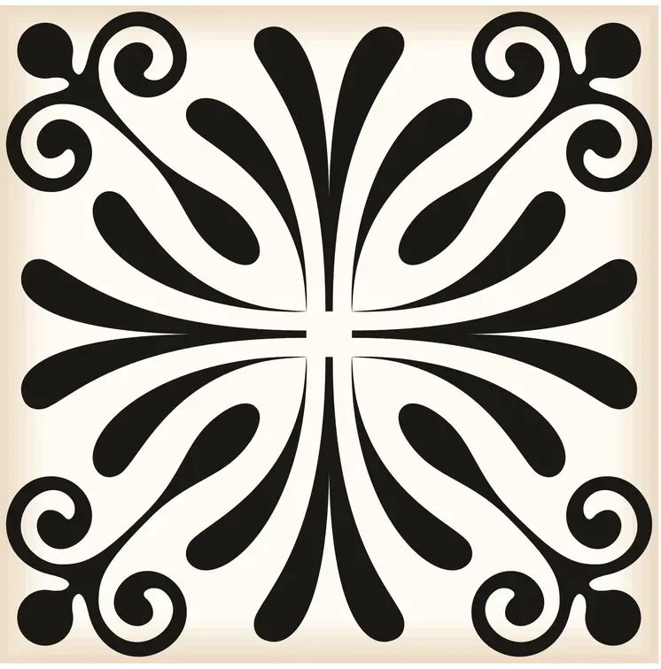 8" X 8" Black and White Flo Peel and Stick Removable Tiles