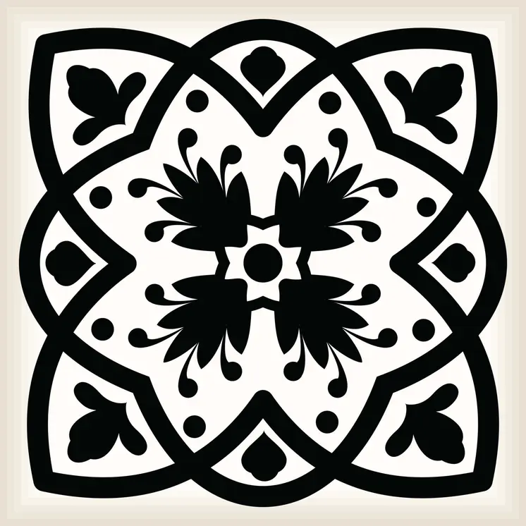 6" X 6" Black White and Gray Bella Peel and Stick Tiles
