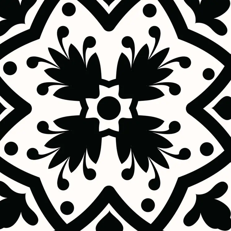 8" X 8" Black White and Gray Bella Peel and Stick Tiles