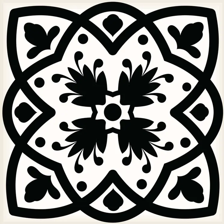 8" X 8" Black White and Gray Bella Peel and Stick Tiles