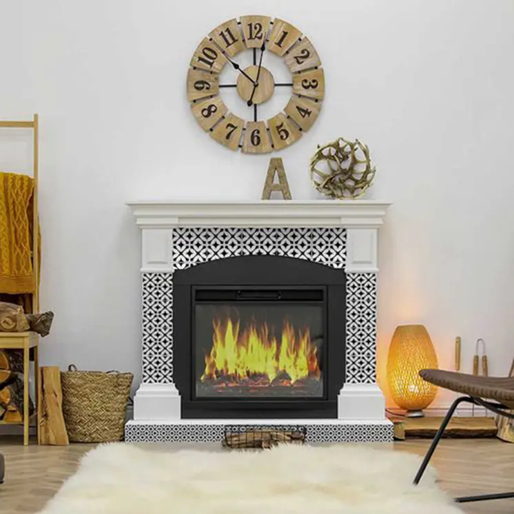 6" X 6" Black and White Pinna Peel and Stick Removable Tiles