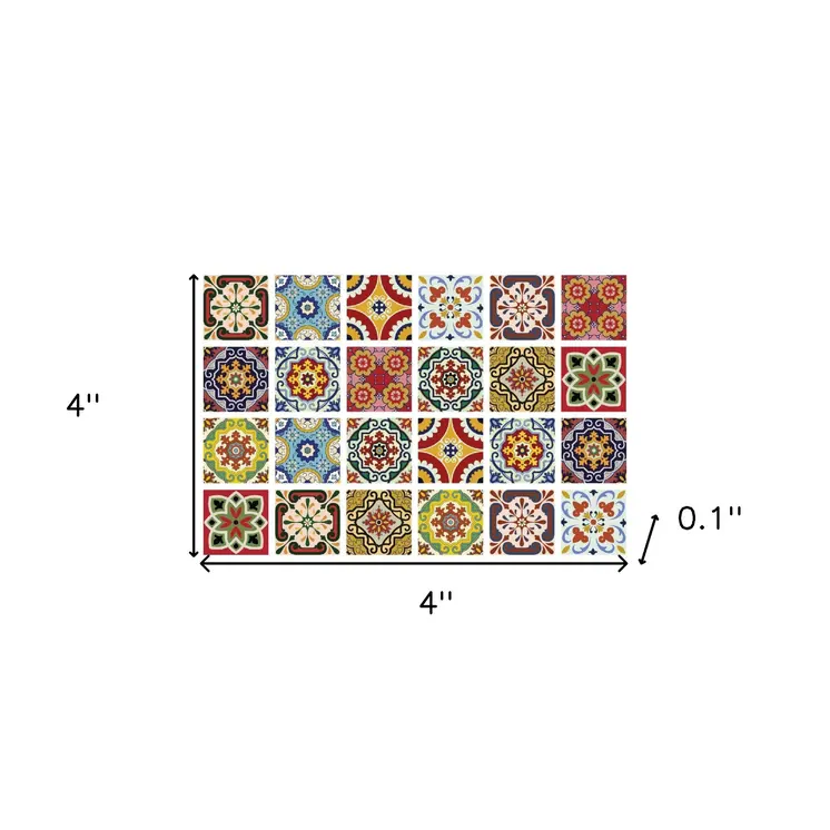 4" X 4" Mediterra Mosaic Peel and Stick Tiles
