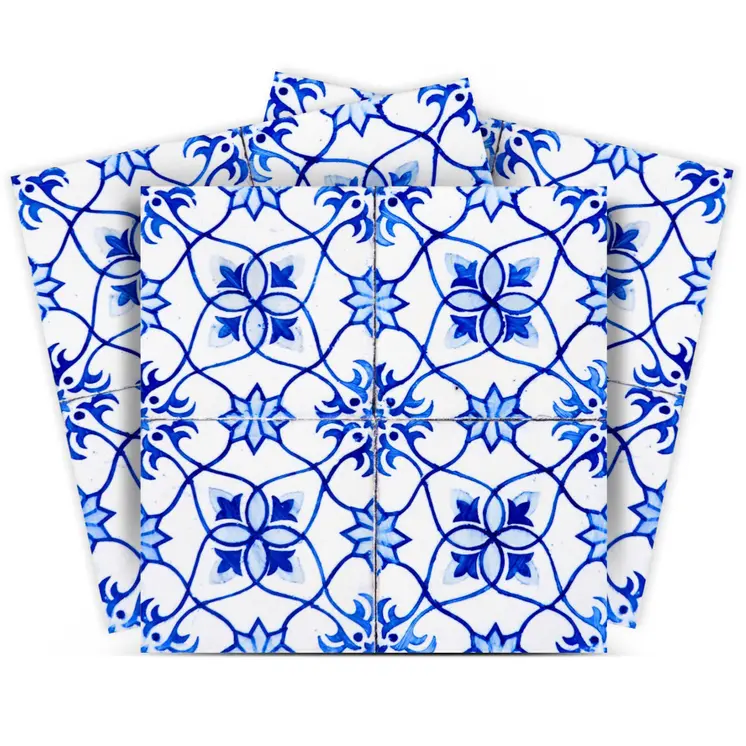 7" X 7" Blue Micro Peel And Stick Removable Tiles