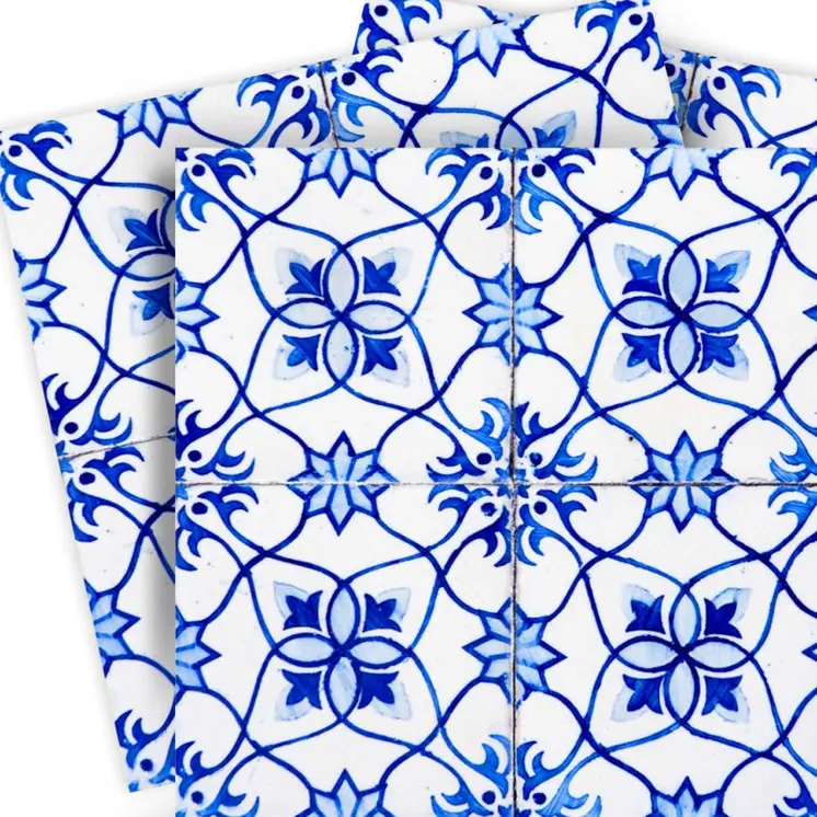 8" X 8" Blue Micro Peel And Stick Removable Tiles