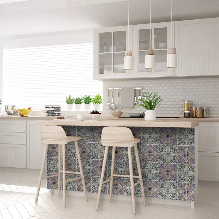 6" X 6" Blue Mia Peel And Stick Removable Tiles