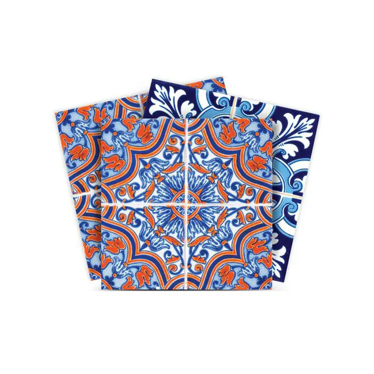 5" X 5" Prima Blue Peel And Stick Removable Tiles