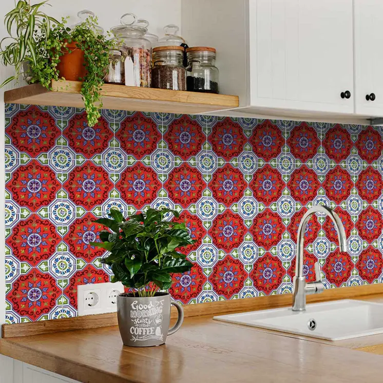8" X 8" Sage Terra Removable Peel and Stick Tiles
